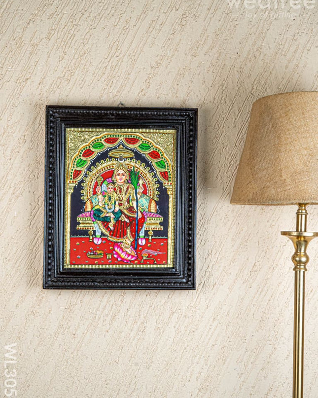 Tanjore Painting - Bala & Lalitha Tripura Sundari - Flat (Gold Foil) - 15x12 inch - WL3056 - Tanjore Painting