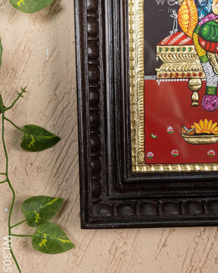 Tanjore Painting - Bala & Lalitha Tripura Sundari - Flat (Gold Foil) - 15x12 inch - WL3056 - Tanjore Painting