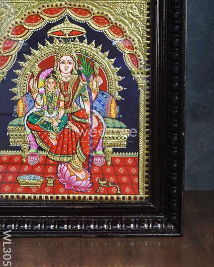 Tanjore Painting Bala Tripura Sundari - 15 X 12 Inch Wl3056