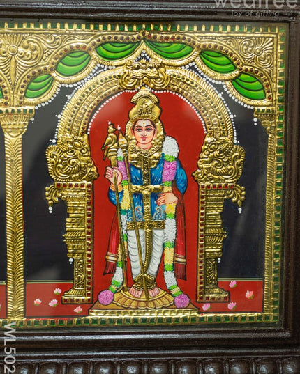 Tanjore Painting - Balaji-Gajalakshmi-Ganesha-Saraswathi-Murugan - Flat (Gold Foil) - 50x12 inch (5 in 1) - WL5026