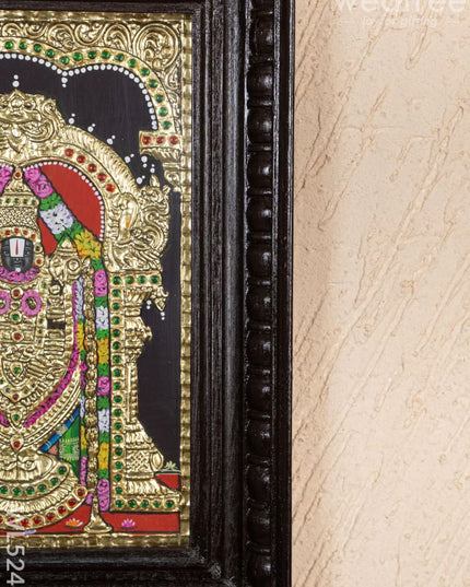 Tanjore Painting - Balaji-Padmavati Thayar - Flat (Gold Foil) - 15x12 inch - WL5246 - Tanjore Painting