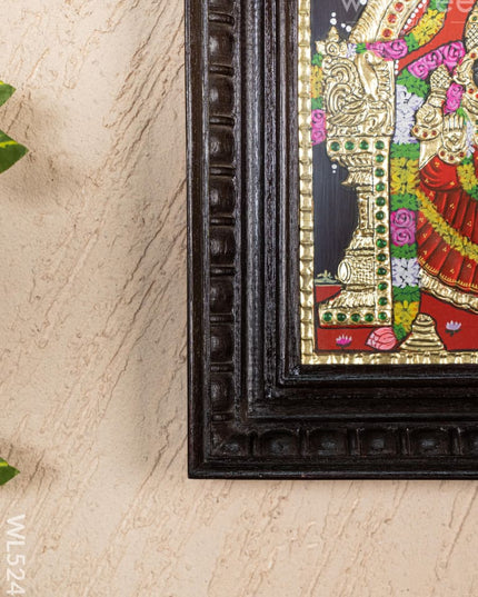 Tanjore Painting - Balaji-Padmavati Thayar - Flat (Gold Foil) - 15x12 inch - WL5246 - Tanjore Painting