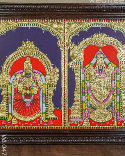 Tanjore Painting Balaji Padmavati Thayar- 24X18 Inches - Wl0472