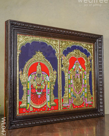 Tanjore Painting Balaji Padmavati Thayar- 24X18 Inches - Wl0472