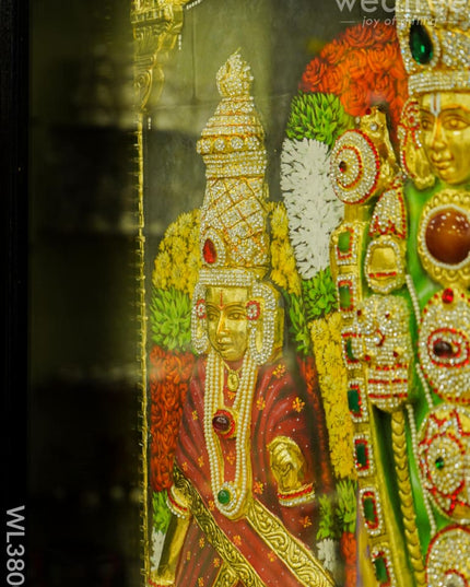 Tanjore Painting (Embossed) Balaji Padmavathi Thayar - 4X3Ft Wl3800