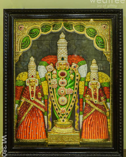 Tanjore Painting (Embossed) Balaji Padmavathi Thayar - 4X3Ft Wl3800