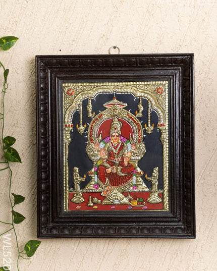 Tanjore Painting - Bharani Amman - Semi Embossed - 12x10 inch - WL5204 - Tanjore Painting
