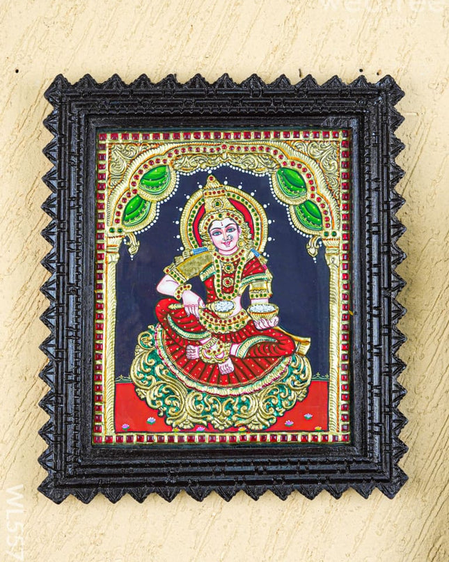 Tanjore Painting (Chettinad Frame) - Annapoorani - Flat (Gold Foil) - 12x10 inch - WL5575 - Tanjore Painting