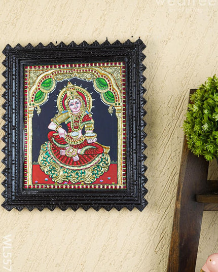 Tanjore Painting (Chettinad Frame) - Annapoorani - Flat (Gold Foil) - 12x10 inch - WL5575 - Tanjore Painting
