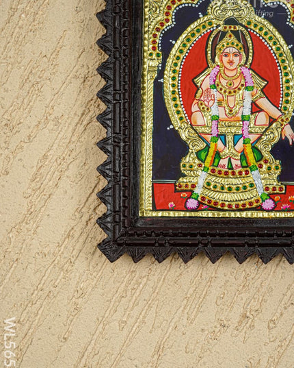 Tanjore Painting (Chettinad Frame) - Ayyappan - Flat (Gold Foil) - 8x6 inch - WL5656 - Tanjore Painting