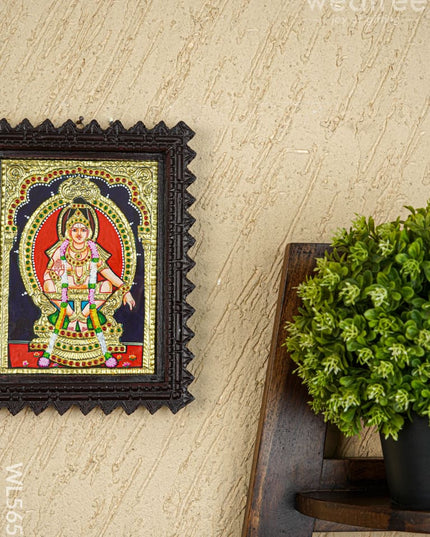 Tanjore Painting (Chettinad Frame) - Ayyappan - Flat (Gold Foil) - 8x6 inch - WL5656 - Tanjore Painting