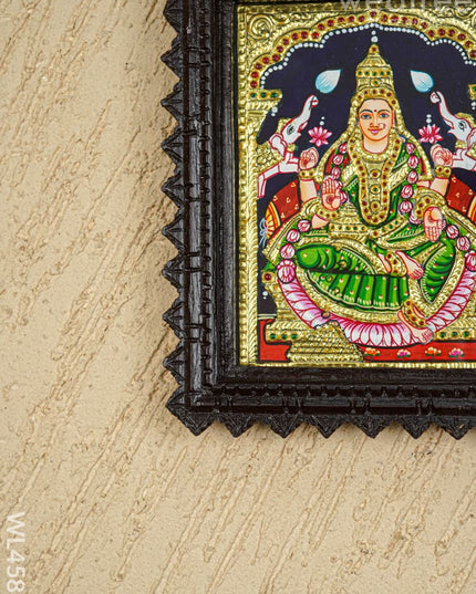 Tanjore Painting (Chettinad Frame) - Gajalakshmi - Flat (Gold Foil) - 8x6 inch - WL4588 - Tanjore Painting