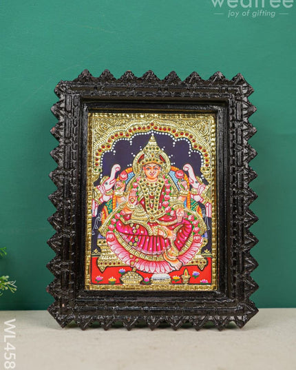 Tanjore Painting Chettinad Frame - Gajalakshmi Flat (Gold Foil) - 8 X 6 Inch Wl4588