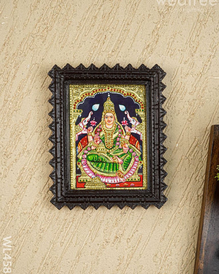 Tanjore Painting (Chettinad Frame) - Gajalakshmi - Flat (Gold Foil) - 8x6 inch - WL4588 - Tanjore Painting