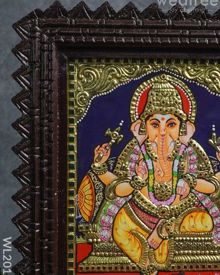 Tanjore Painting Ganesha (Chettinad Frame):  10X8 - Wl2019
