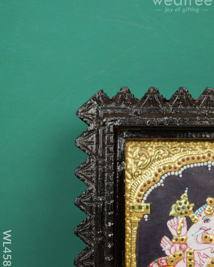 Tanjore Painting Chettinad Frame - Ganesha Flat (Gold Foil) - 8 X 6 Inch Wl4589