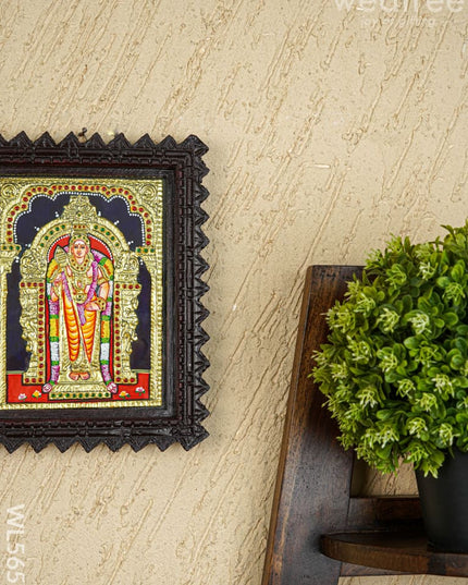 Tanjore Painting (Chettinad Frame) - Murugan - Flat (Gold Foil) - 8x6 inch - WL5655 - Tanjore Painting