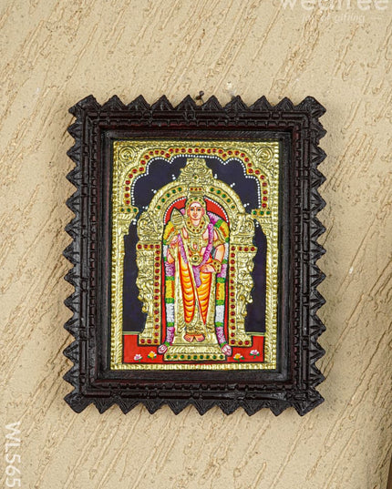 Tanjore Painting (Chettinad Frame) - Murugan - Flat (Gold Foil) - 8x6 inch - WL5655 - Tanjore Painting