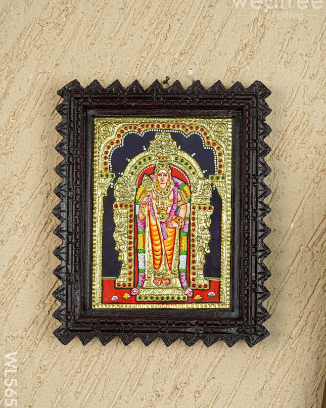 Tanjore Painting (Chettinad Frame) - Murugan - Flat (Gold Foil) - 8x6 inch - WL5655 - Tanjore Painting