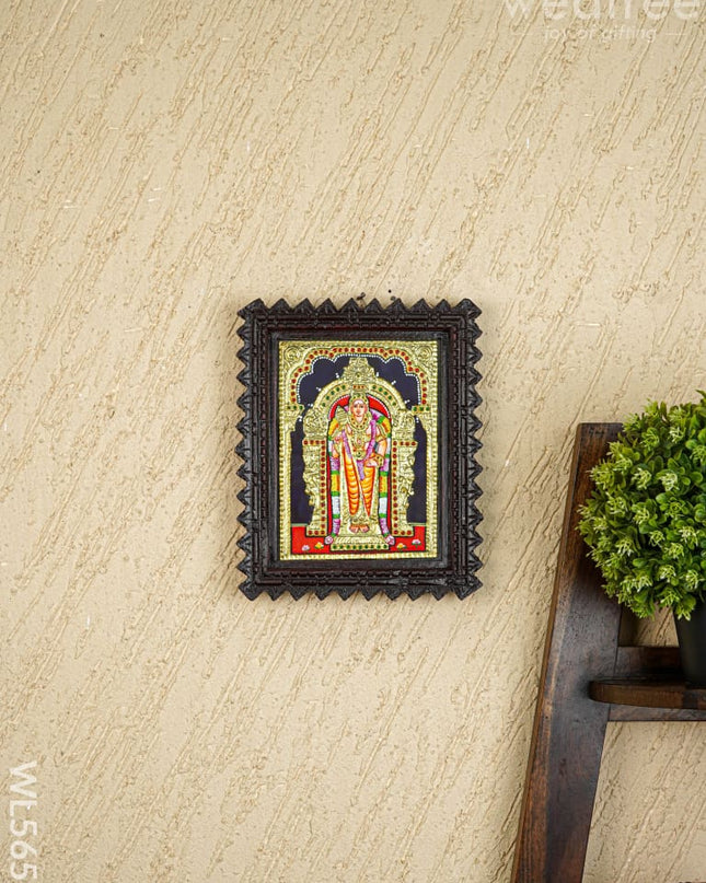 Tanjore Painting (Chettinad Frame) - Murugan - Flat (Gold Foil) - 8x6 inch - WL5655 - Tanjore Painting