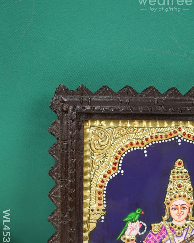 Tanjore Painting - Swan Saraswathi Flat (Gold Foil) 10 X 8 Inch Wl4537