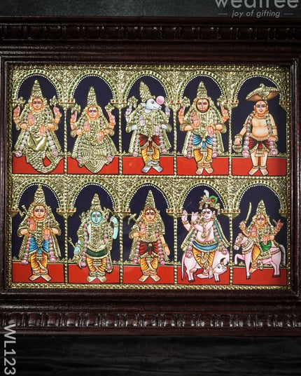 Tanjore Painting Dasavathar: 15X12 Inches - Wl1231