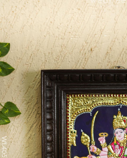Tanjore Painting - Durga - Flat (Gold Foil) - 12x10 inch - WL4057 Tanjore Painting