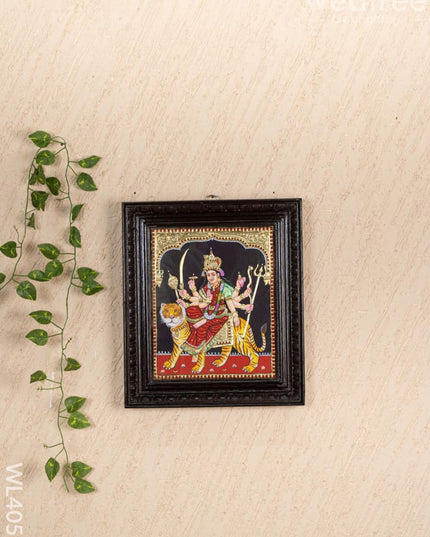 Tanjore Painting - Durga - Flat (Gold Foil) - 12x10 inch - WL4057 - Tanjore Painting