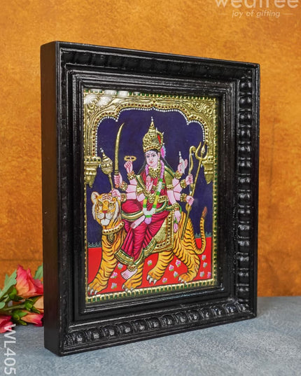 Tanjore Painting - Durga 12 X 10 Inch Flat [Gold Foil] Wl4057