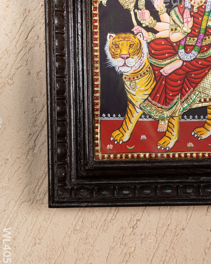 Tanjore Painting - Durga - Flat (Gold Foil) - 12x10 inch - WL4057 - Tanjore Painting
