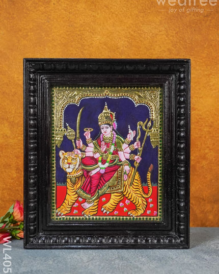 Tanjore Painting - Durga 12 X 10 Inch Flat [Gold Foil] Wl4057