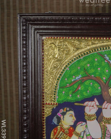 Tanjore Painting - Semi Embossed Flute Krishna 30 X 24 Inch Wl3392 Painting