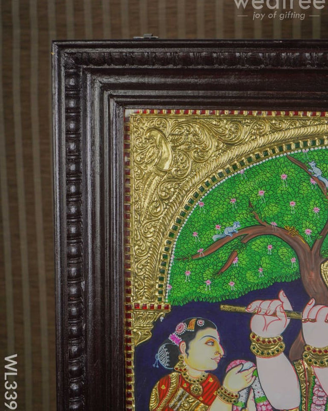 Tanjore Painting - Semi Embossed Flute Krishna 30 X 24 Inch Wl3392 Painting