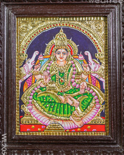 Tanjore Painting - Gajalakshmi - Flat (Gold Foil) - 10x8 inch - WL2054 - Tanjore Painting