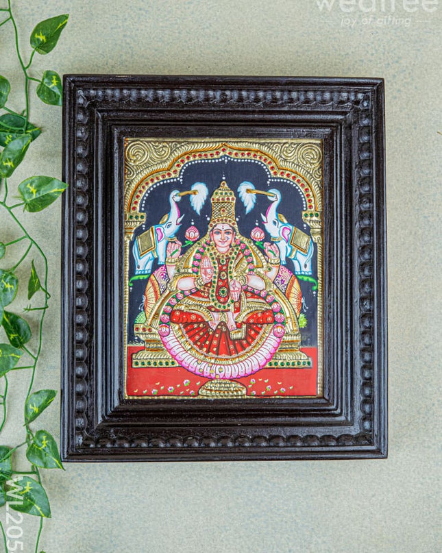 Tanjore Painting - Gajalakshmi - Flat (Gold Foil) - 10x8 inch - WL2054 - Tanjore Painting