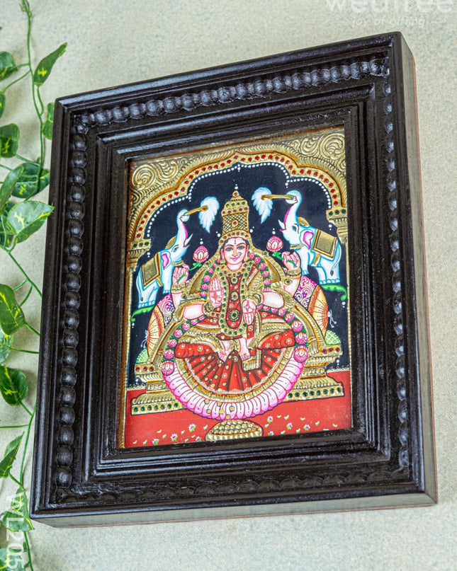 Tanjore Painting - Gajalakshmi - Flat (Gold Foil) - 10x8 inch - WL2054 - Tanjore Painting