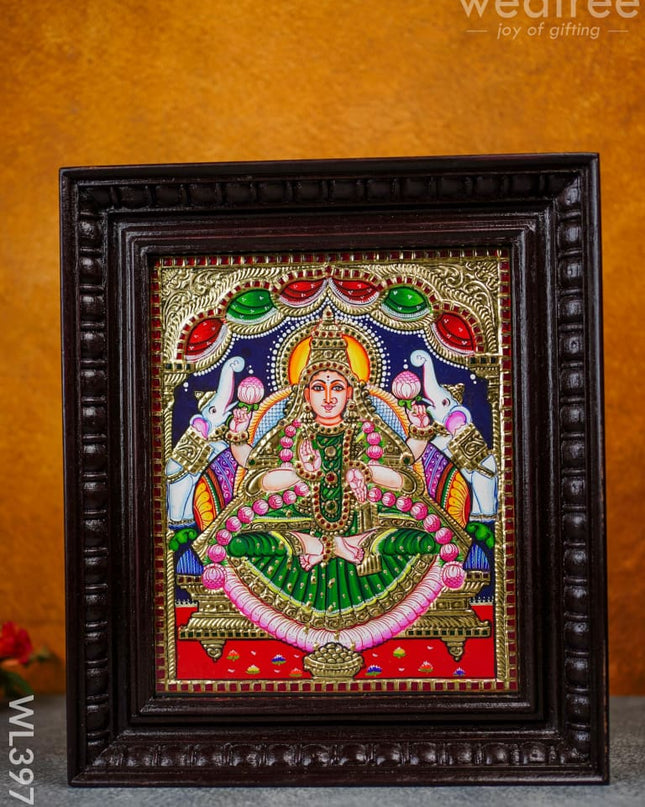 Tanjore Painting - Galajalakshmi 12 X 10 Inch Flat [Gold Foil] Wl3971