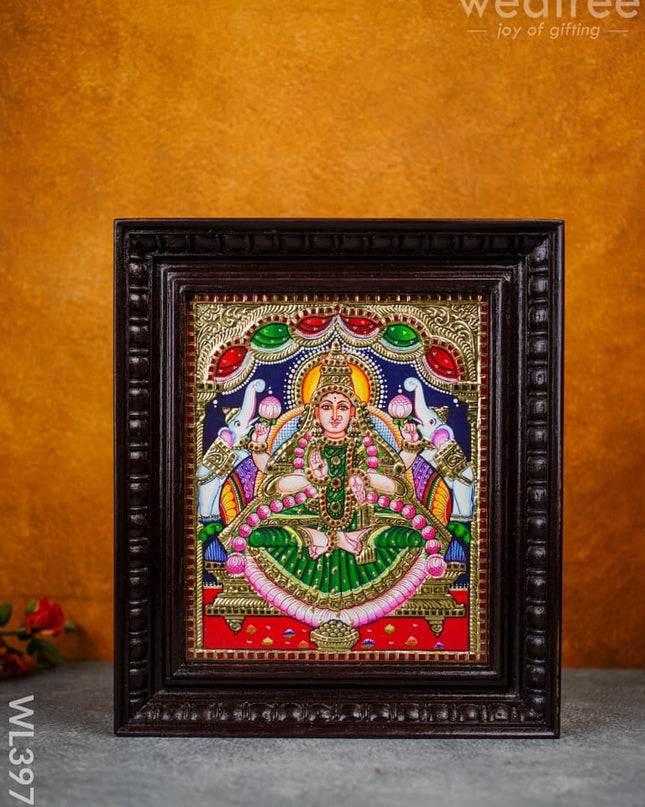 Tanjore Painting - Galajalakshmi 12 X 10 Inch Flat [Gold Foil] Wl3971