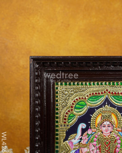 Tanjore Painting - Gajalakshmi 12 X 10 Inch Flat [Gold Foil] Wl4262