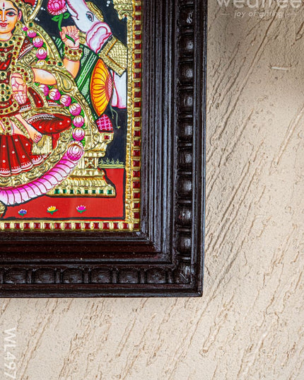 Tanjore Painting - Gajalakshmi - Flat (Gold Foil) - 12x10 inch - WL4979 - Tanjore Painting