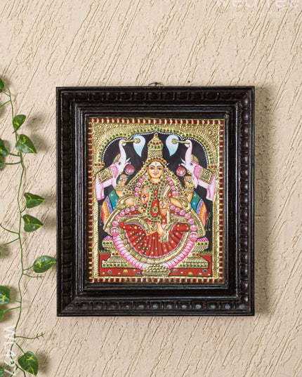 Tanjore Painting - Gajalakshmi - Flat (Gold Foil) - 12x10 inch - WL4979 - Tanjore Painting