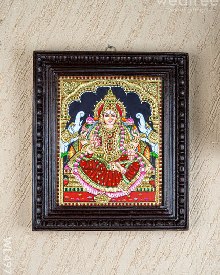 Tanjore Painting - Gajalakshmi - Flat (Gold Foil) - 12x10 inch - WL4979 - Tanjore Painting