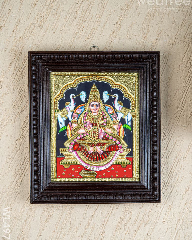 Tanjore Painting - Gajalakshmi - Flat (Gold Foil) - 12x10 inch - WL4979 - Tanjore Painting