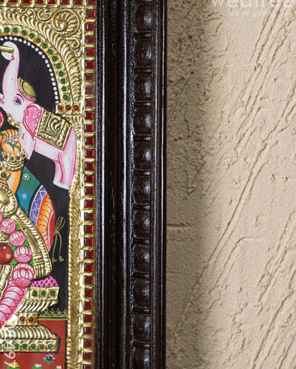 Tanjore Painting - Gajalakshmi - Flat (Gold Foil) - 12x10 inch - WL4979 - Tanjore Painting