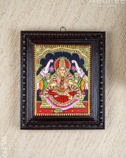 Tanjore Painting - Gajalakshmi - Flat (Gold Foil) - 12x10 inch - WL4979 - Tanjore Painting