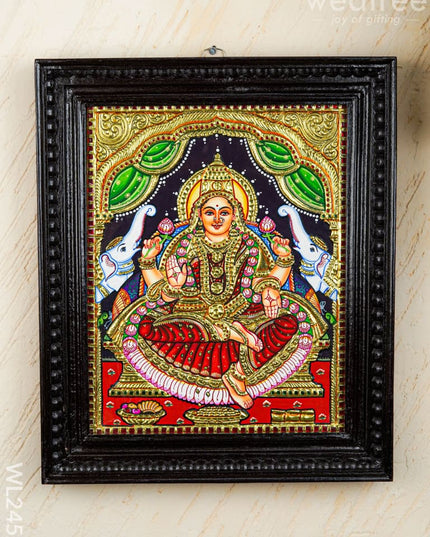 Tanjore Painting - Gajalakshmi - Flat (Gold Foil) - 15x12 inch - WL2452 - Tanjore Painting