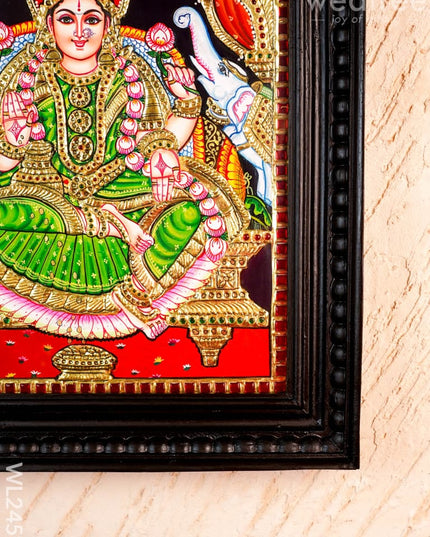 Tanjore Painting - Gajalakshmi - Flat (Gold Foil) - 15x12 inch - WL2452 - Tanjore Painting
