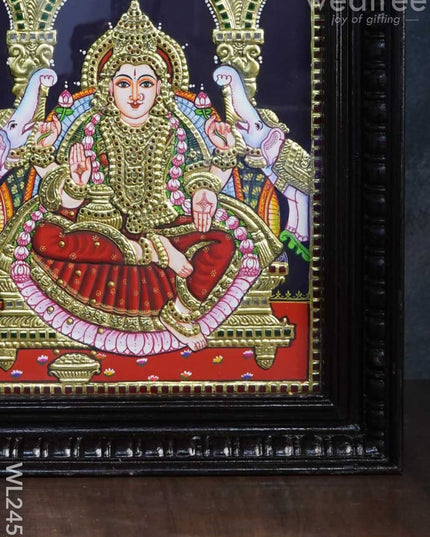 Tanjore Painting - Gajalakshmi - Flat (Gold Foil) - 15x12 inch - WL2452 - Tanjore Painting