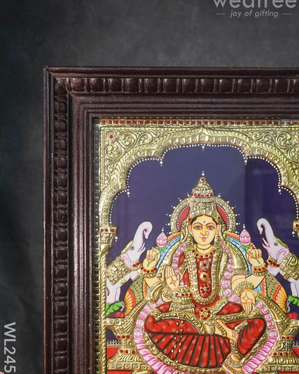 Tanjore Painting - Gajalakshmi - Flat (Gold Foil) - 15x12 inch - WL2452 - Tanjore Painting