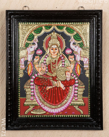 Tanjore Painting - Gajalakshmi - Flat (Gold Foil) - 18x14 inch - WL4711 - Tanjore Painting